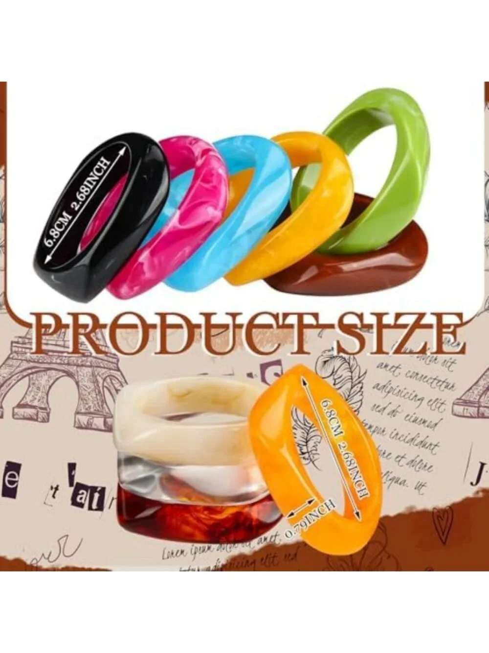 Colorful 16-Piece Resin Bangle Bracelet Set - Trendy Accessories for Every
